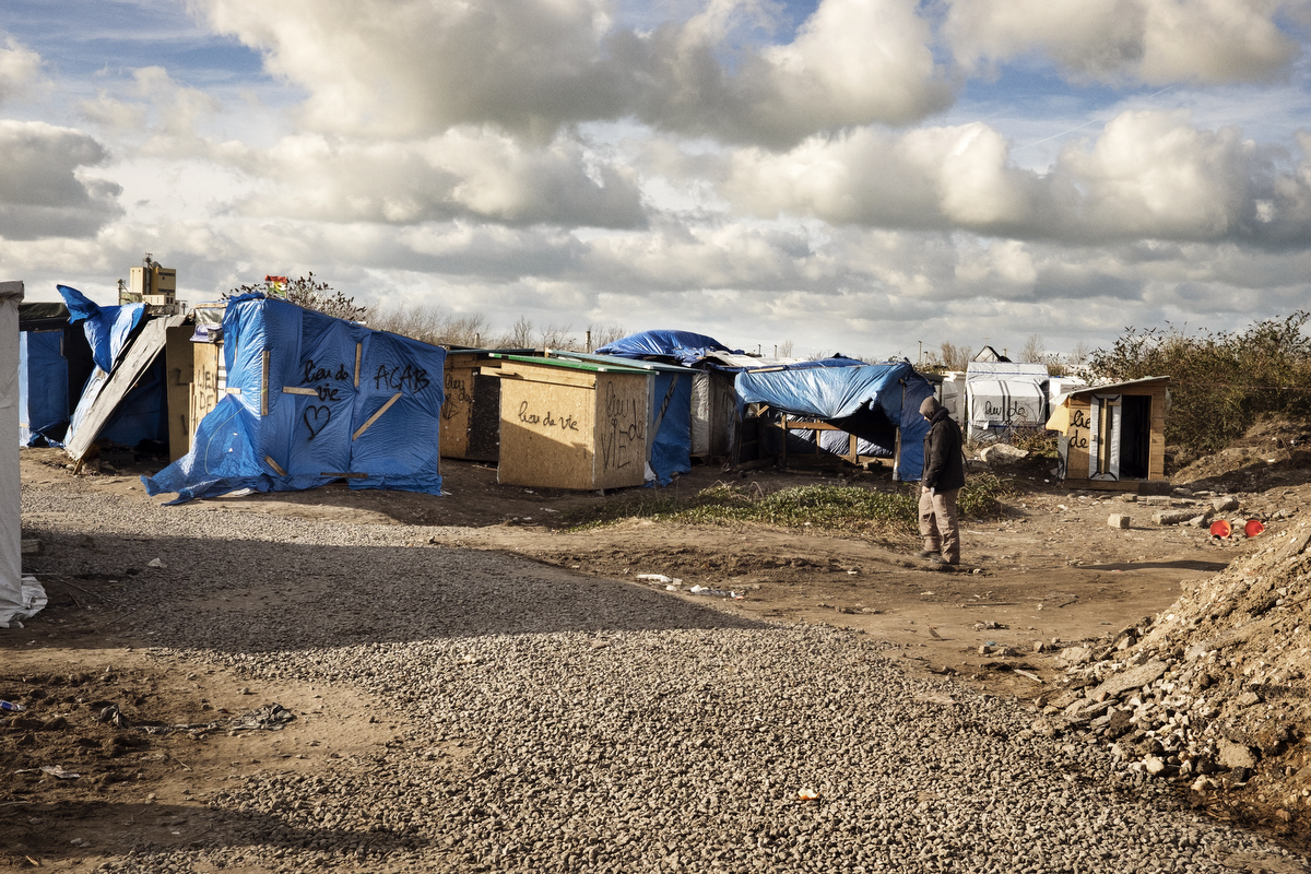 Calais, France. February 28, 2016. Lieu de vie, literally living place, was written on many tents in order to avoid them to be destroyed by the French government. The Calais Jungle Camp for migrants, in Calais, France, dates January 2015, it is now the biggest refugee camp in Europe, hosting around 3700 migrants from all over the world. The people hosted in the camp are willing to reach the UK due to the lack of job opportunities in the rest of Europe.